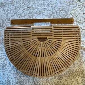 Bamboo Handbag! Half moon bamboo handbag new without tags in excellent condition